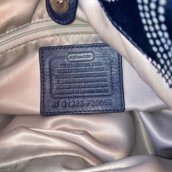 COACH Ashley Dotted Op Signature Satchel Bag F20056 Blue - Picture 6 of 10